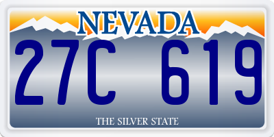 NV license plate 27C619