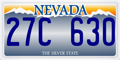 NV license plate 27C630