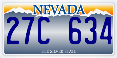 NV license plate 27C634