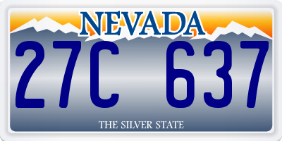 NV license plate 27C637