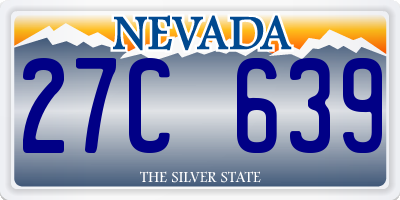 NV license plate 27C639