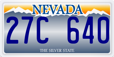 NV license plate 27C640