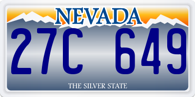 NV license plate 27C649