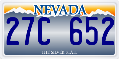 NV license plate 27C652