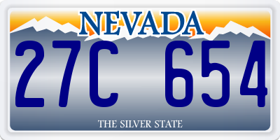 NV license plate 27C654