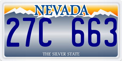 NV license plate 27C663