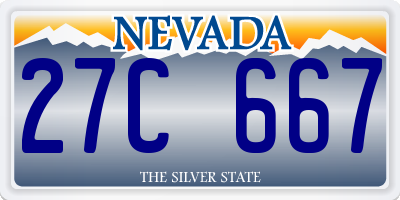 NV license plate 27C667