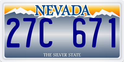 NV license plate 27C671