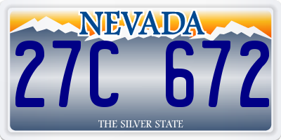 NV license plate 27C672