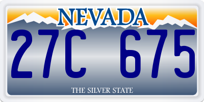 NV license plate 27C675
