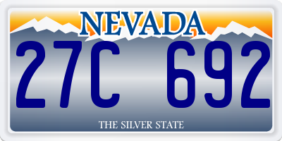 NV license plate 27C692