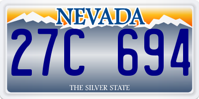 NV license plate 27C694