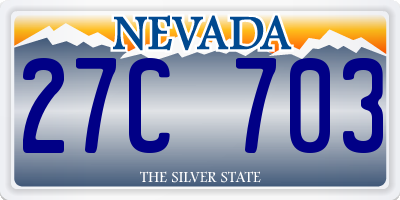 NV license plate 27C703