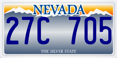 NV license plate 27C705
