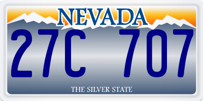 NV license plate 27C707