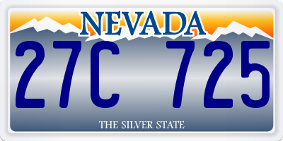 NV license plate 27C725