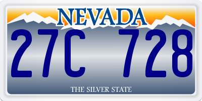 NV license plate 27C728