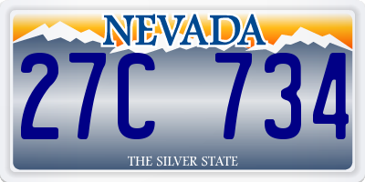 NV license plate 27C734