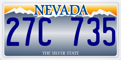 NV license plate 27C735