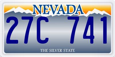 NV license plate 27C741