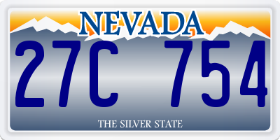 NV license plate 27C754