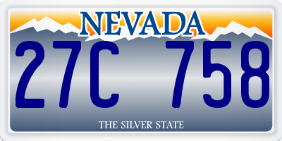 NV license plate 27C758