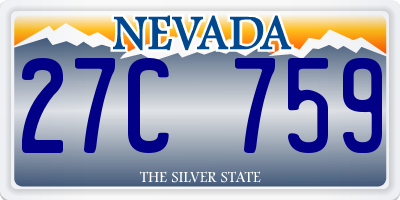 NV license plate 27C759