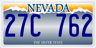 NV license plate 27C762