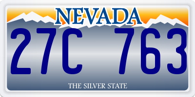 NV license plate 27C763