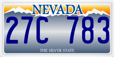 NV license plate 27C783