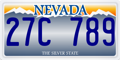 NV license plate 27C789