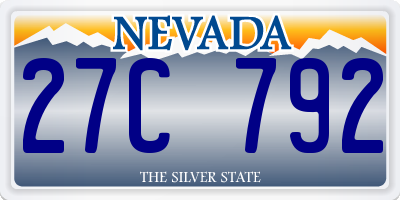 NV license plate 27C792