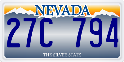NV license plate 27C794