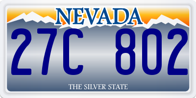 NV license plate 27C802