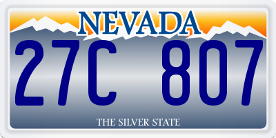 NV license plate 27C807