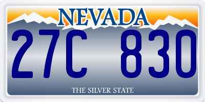 NV license plate 27C830