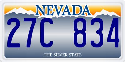 NV license plate 27C834