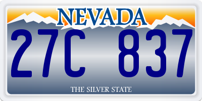 NV license plate 27C837