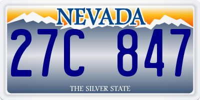 NV license plate 27C847