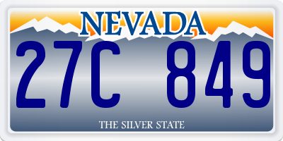 NV license plate 27C849