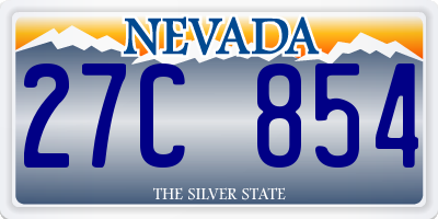 NV license plate 27C854