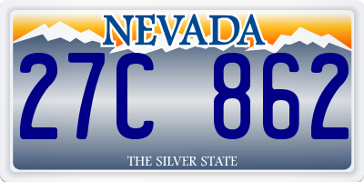 NV license plate 27C862