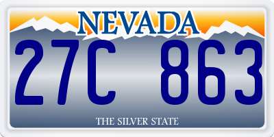 NV license plate 27C863