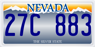 NV license plate 27C883
