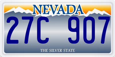 NV license plate 27C907