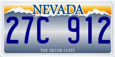 NV license plate 27C912