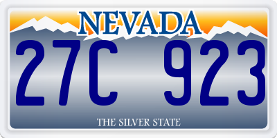 NV license plate 27C923