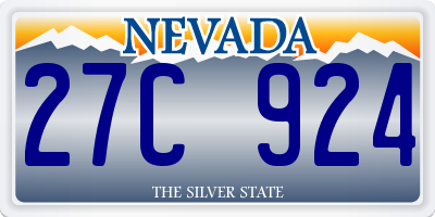 NV license plate 27C924