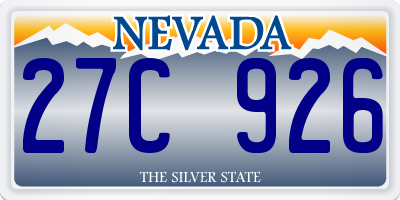 NV license plate 27C926