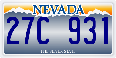 NV license plate 27C931